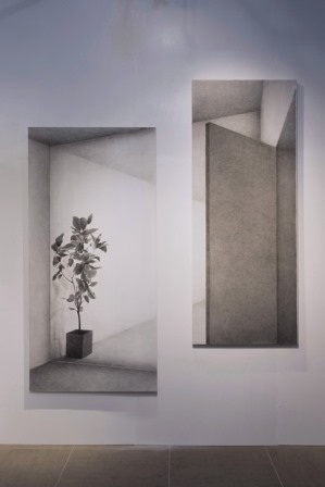 参考作品：「view」／2016年／墨、アクリル、鉛筆、紙														